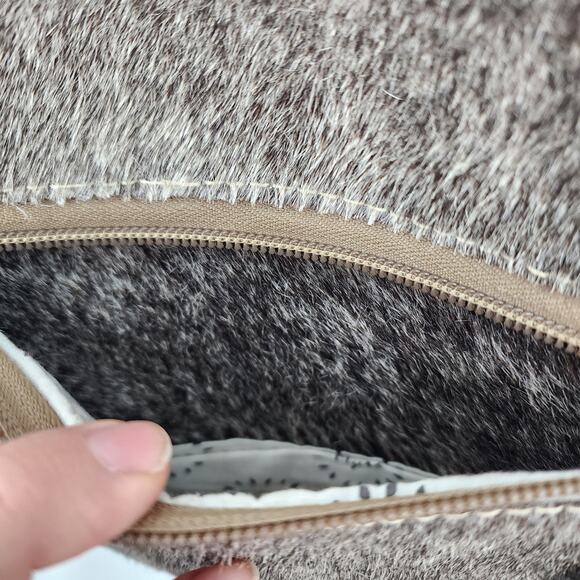 Myra Bags Khadi Hand-Tooled Bag Embroidered Leather Calf Hair - Picture 10 of 13